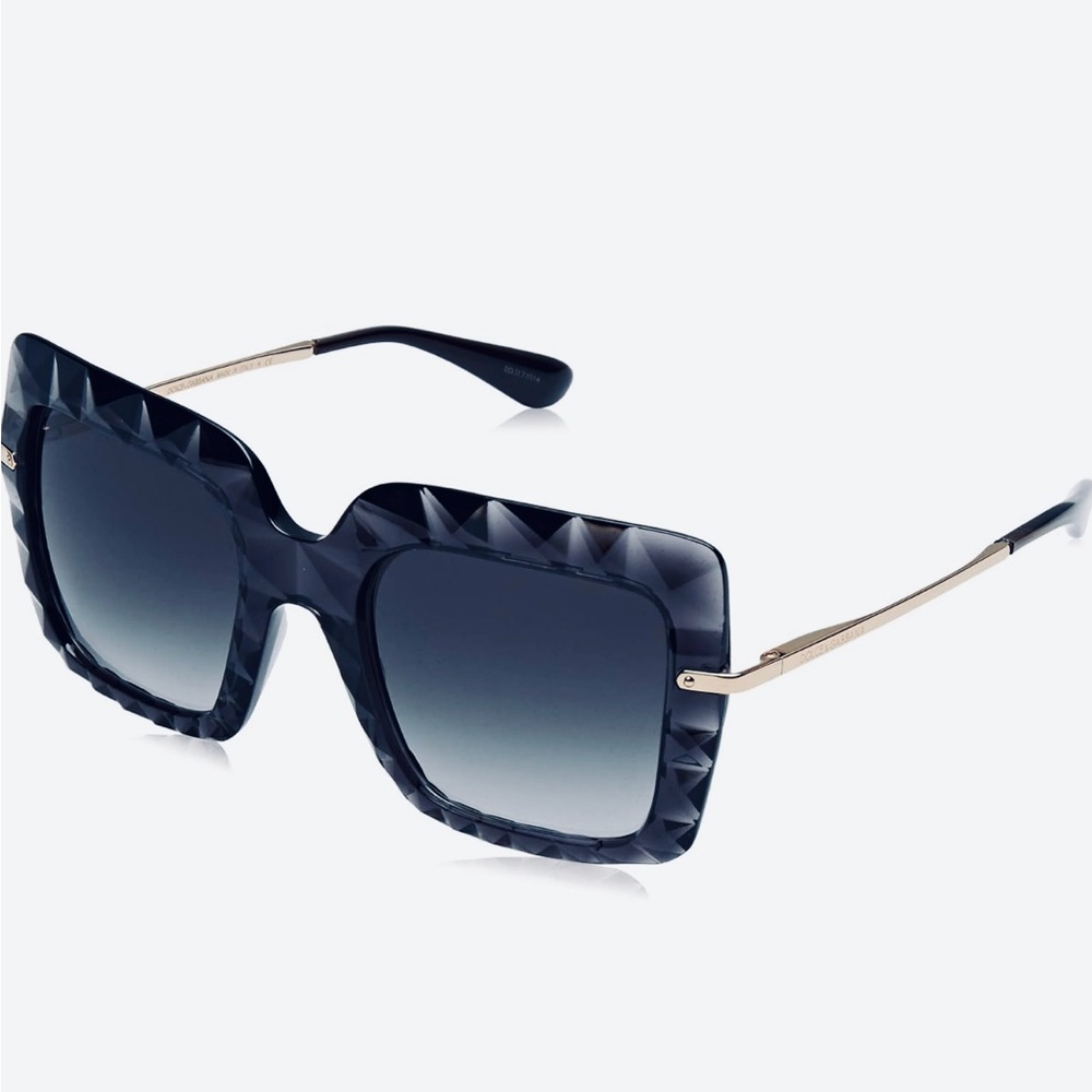 Dolce & Gabbana Navy Blue and Gold Oversized Sunglasses DG 6111